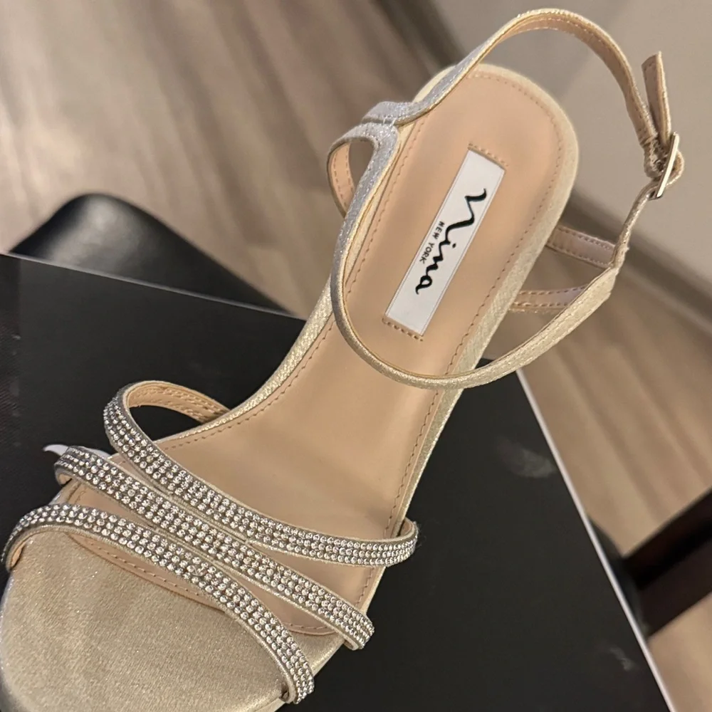 Nina🔥 Women's Saralyn Platform Block Heel Evening Sandals BRAND NEW IN BOX🔥